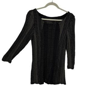 Tianello by Steve Barraza Ballet Top Tunic Sweater Black French Knit Women's XS